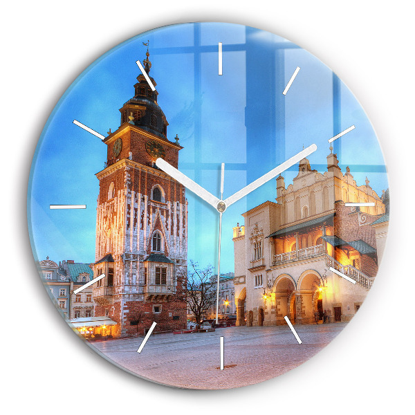 Ceas perete din sticlă rotund unic Piața Principală din Cracovia