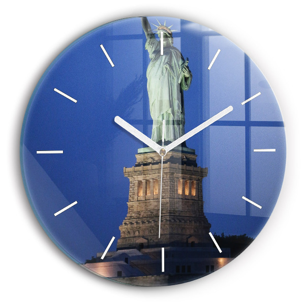 Ceas perete din sticlă rotund unic Statuia Libertății din New York