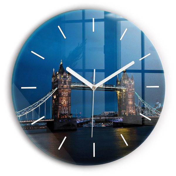 Ceas perete din sticlă rotund unic Tower Bridge Londra noaptea