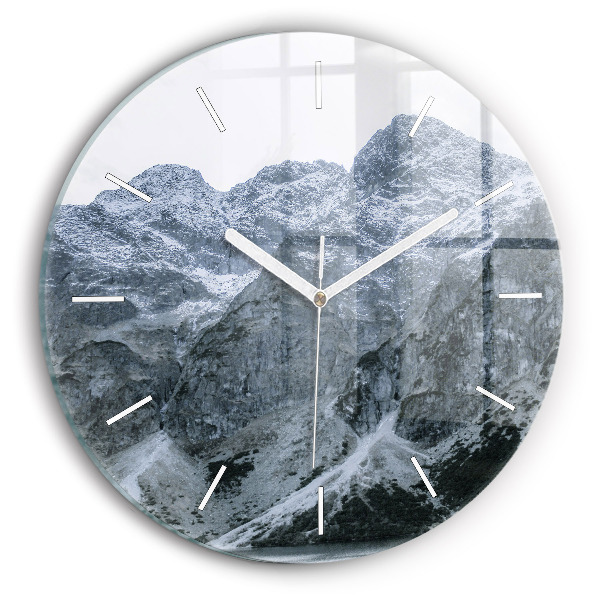 Ceas rotund de perete din sticlă unic Morskie Oko în Munții Tatra