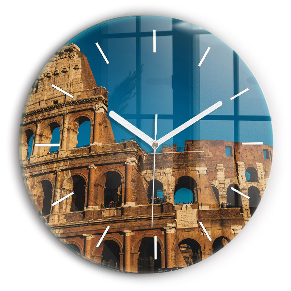 Ceas rotund de perete din sticlă unic Colosseumul din Italia