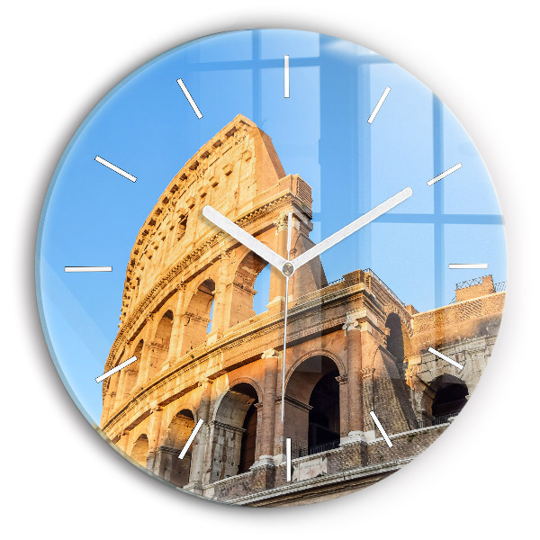 Ceas rotund de perete din sticlă unic Colosseumul din Roma