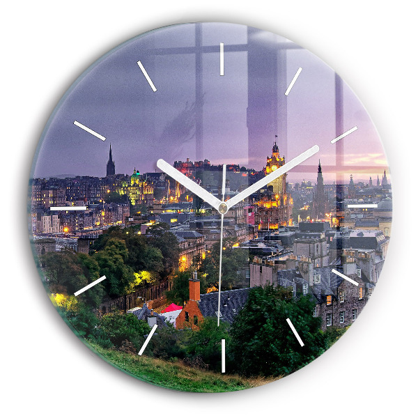Ceas rotund de perete din sticlă unic Edinburgh din Calton Hill