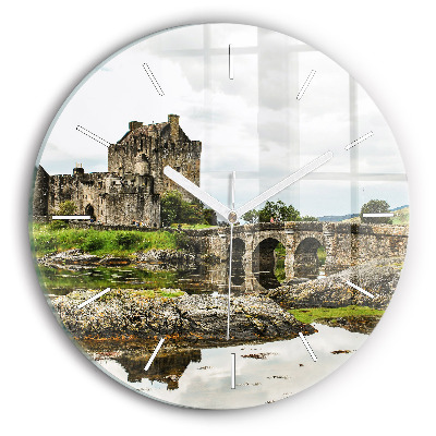 Ceas rotund de perete din sticlă unic Castelul Eilean Donan, Scoția