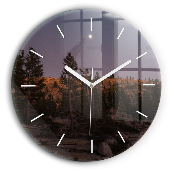 Ceas perete din sticlă rotund unic Drumul stâncos din Yosemite