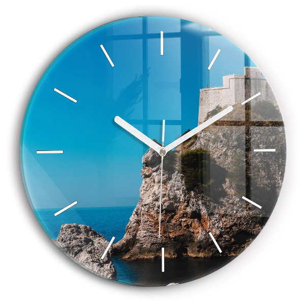 Ceas perete din sticlă rotund unic Stânci în Dubrovnik