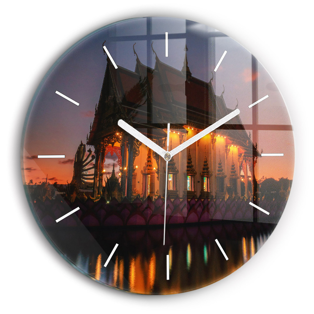 Ceas perete din sticlă rotund unic Templul din Bangkok