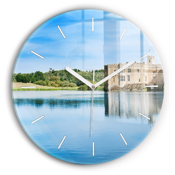 Ceas rotund de perete din sticlă unic Castelul Leeds