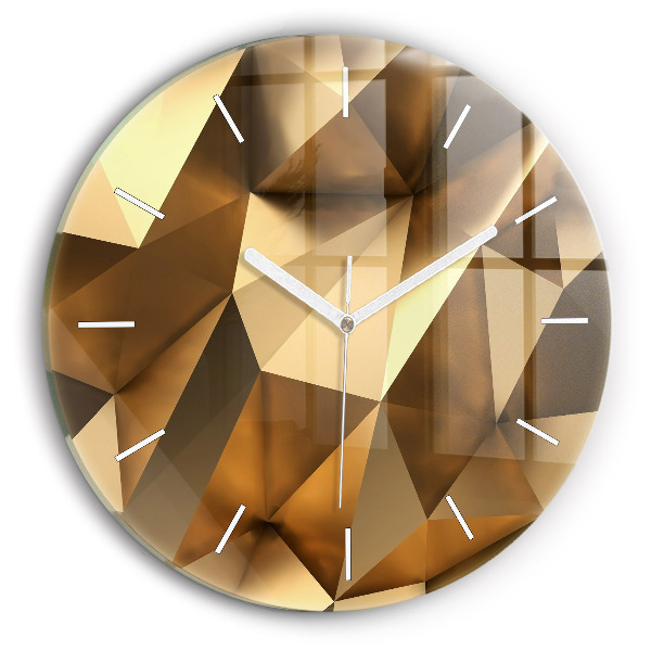 Ceas rotund de perete din sticlă unic Textură geometrică