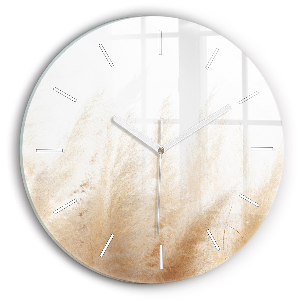 Ceas perete din sticlă rotund unic Șuvițe de grâu