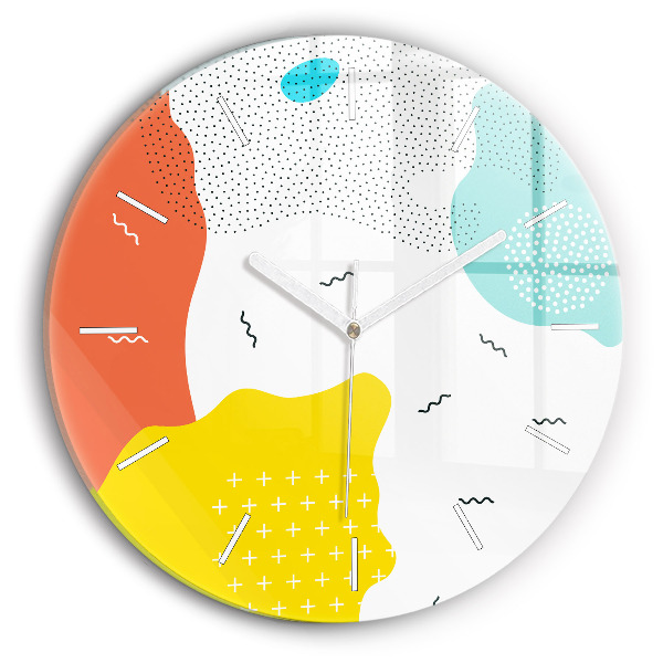 Ceas rotund de perete din sticlă unic Abstractizare POP