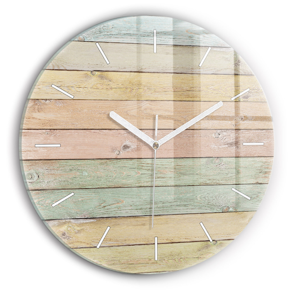 Ceas perete din sticlă rotund unic Plăci colorate