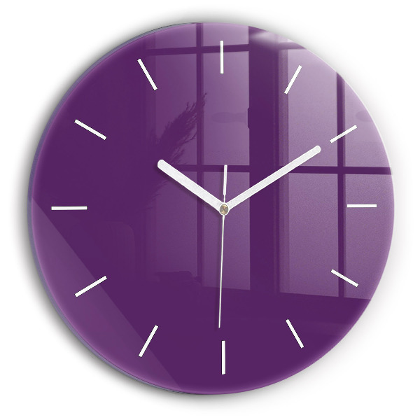 Ceas rotund de perete din sticlă unic Violet