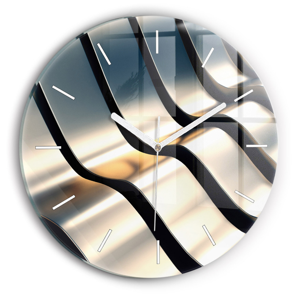 Ceas perete din sticlă rotund unic Model argintiu